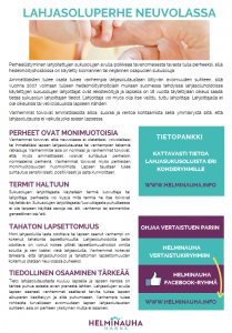 Kuvassa on lahjasoluperhe neuvolassa -esite