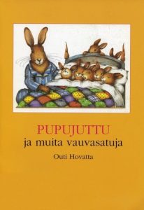 uvassa on kansikuva pupujuttu ja muita vauvasatuja lastenkirjasta.