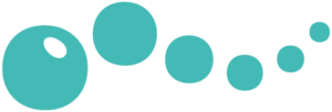 Kuvassa on Helminauha-hankkeen logo, missä 6 helmeä muodostaa helminauhan