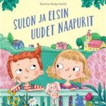Kaksi lasta seinoo aidan takana, lastenkirjan kansi.